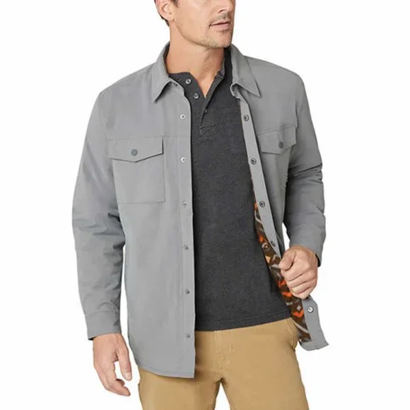 GRAY NWT Eddie Bauer Men’s Fleece Lined Jacket - Picture 2 of 11